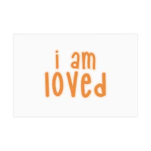 Affirmation Feminist pro choice Gift Wrap Paper -  I am loved orange with effects