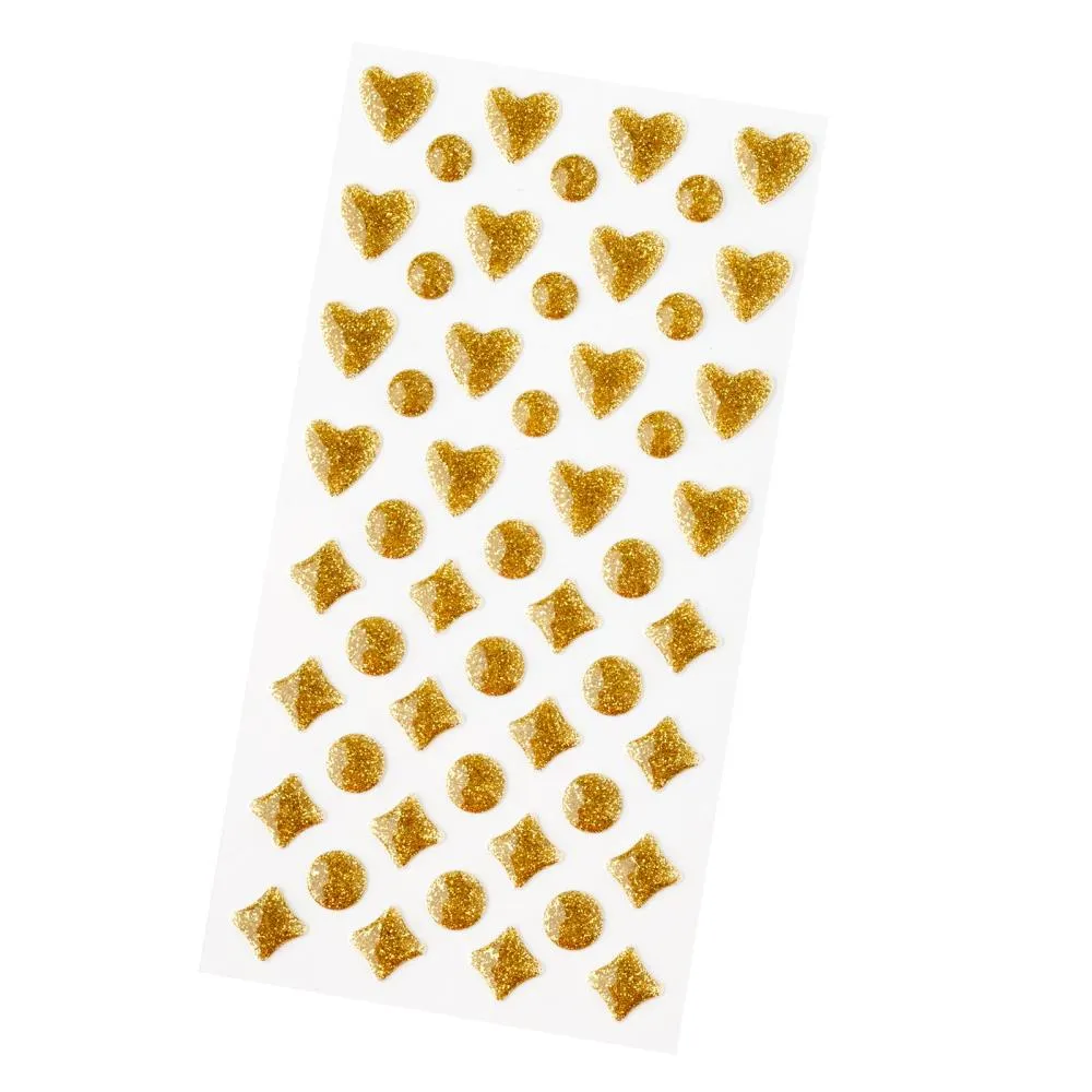 American Crafts A Perfect Match Enamel Dots 106/Pkg - Gold Glitter