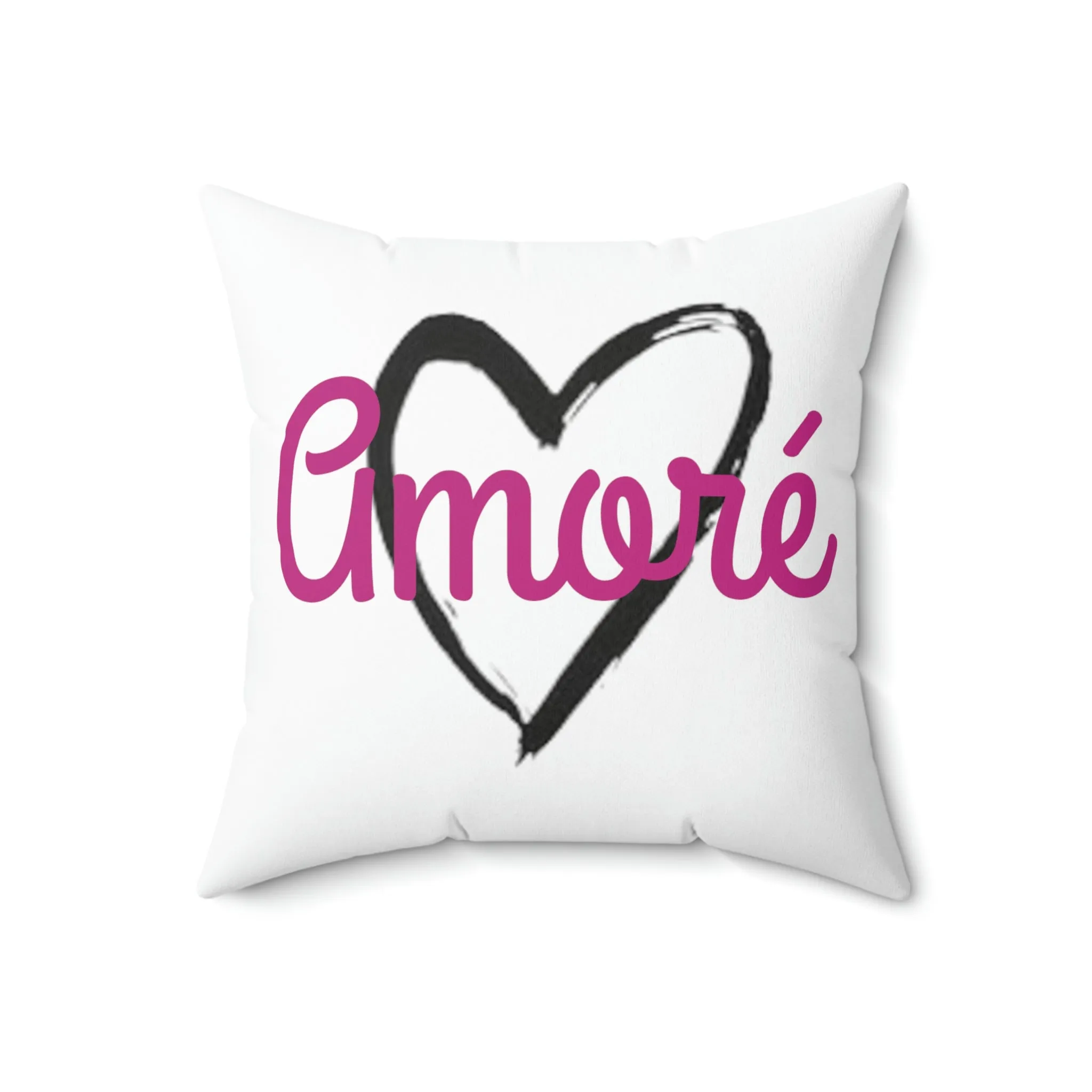 “Amoré Heart” Spun Polyester Square Pillow