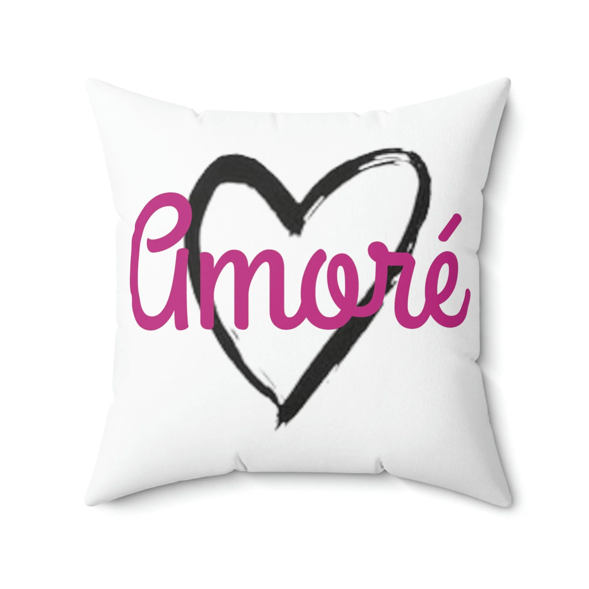 “Amoré Heart” Spun Polyester Square Pillow