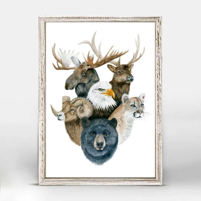 Animal Montage - Mountain Mini Framed Canvas