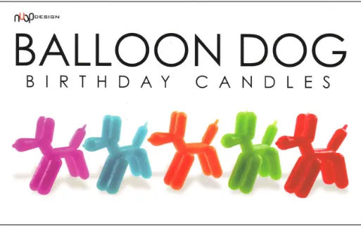 Ballon Dog Birthday Candles (Set of 5)