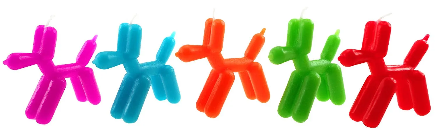 Ballon Dog Birthday Candles (Set of 5)