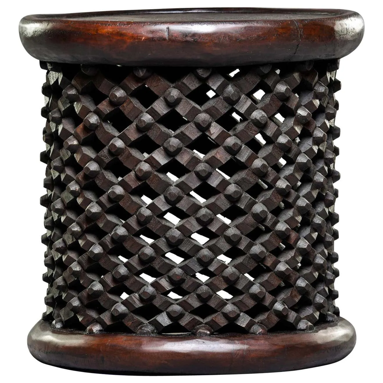 Bamileke Table or Stool | Vintage  Spider Black