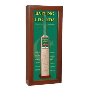 Batting Legends Cricket Memorabilia, with Wooden Frame