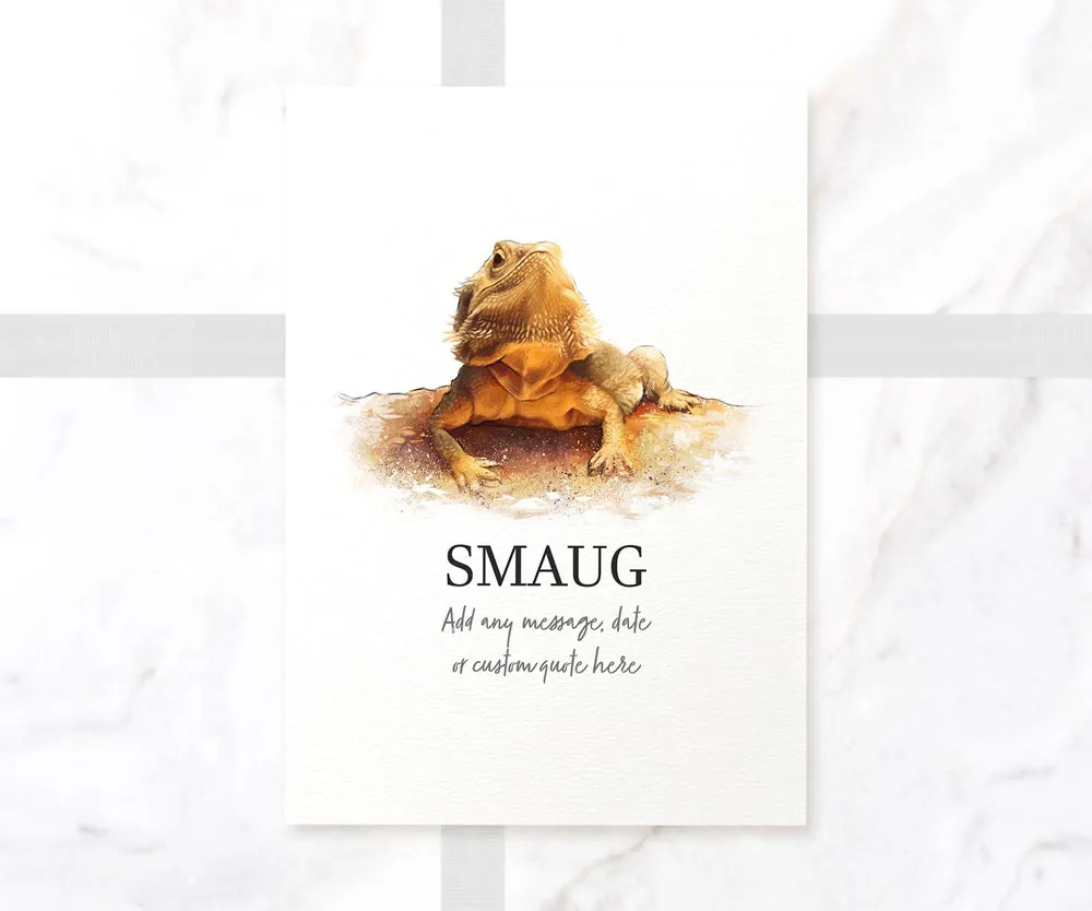 Bearded Dragon Personalised Pet Name Print