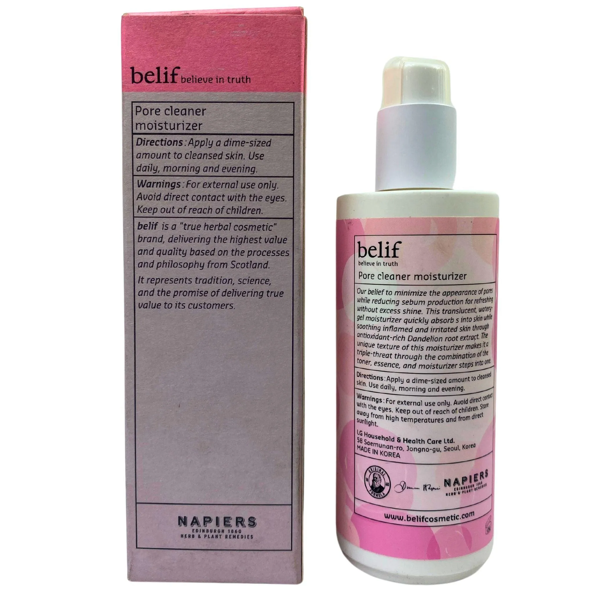 Belif Believe In Truth Pore Cleaner Moisturizer Dermatologically Tested 4.22oz (48 Pcs Lot)