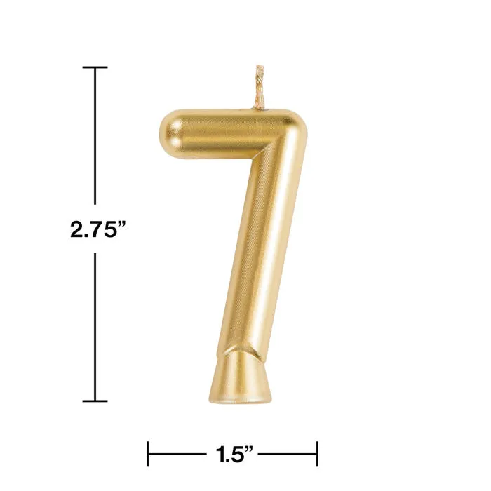 Bulk Gold Number 7 Candles (12 per Case)