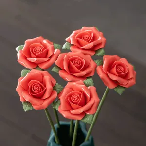 Bulk Porcelain Rose Flowers Stems Crafts Ceramic Floral Decoration Wholesale