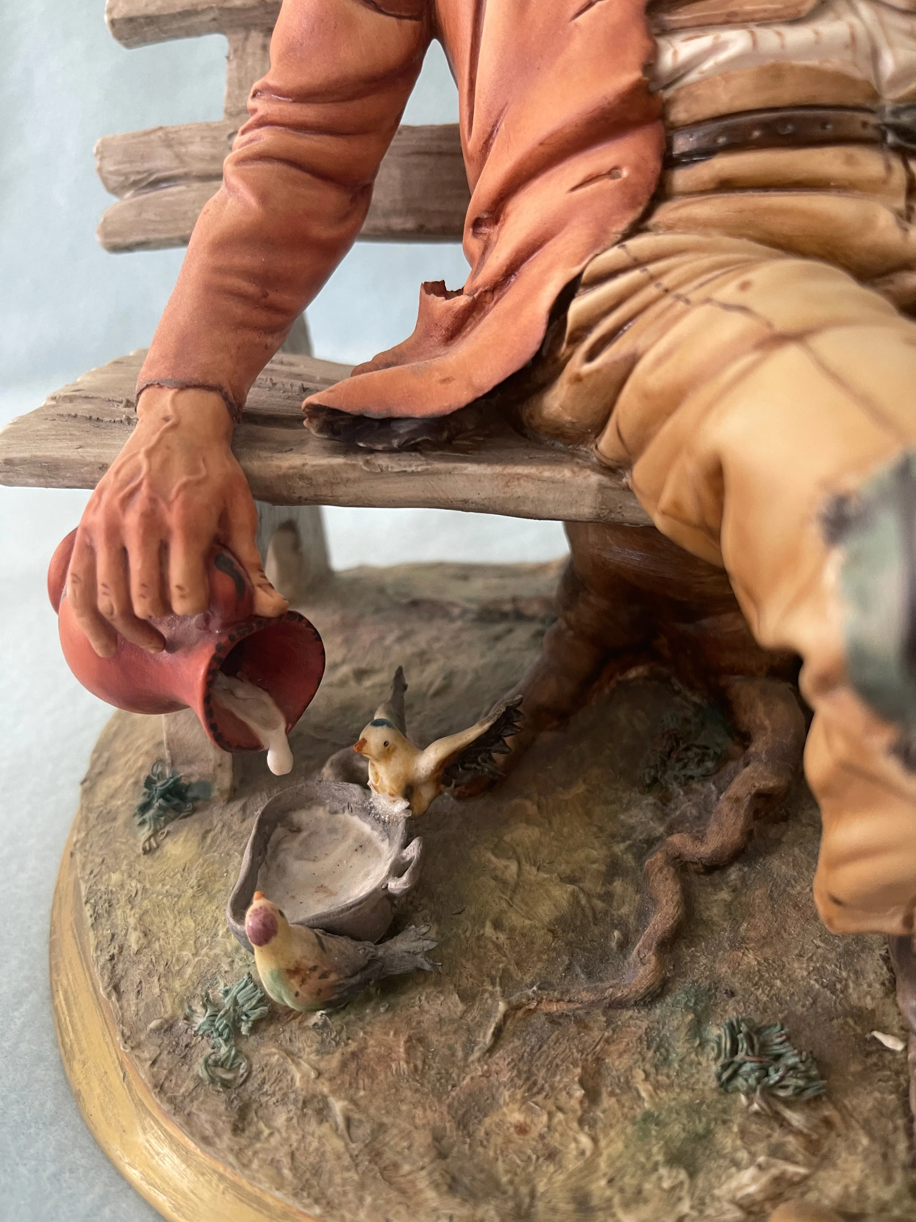 Capodimonte Tramp on Bench Figurine by Volta