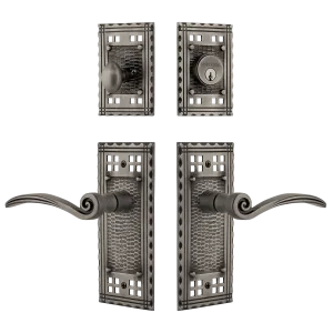 Craftsman Entry Set with Swan Lever in Antique Pewter