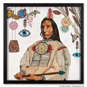 CUSTOM NATIVE AMERICAN PORTRAITS original paper collage