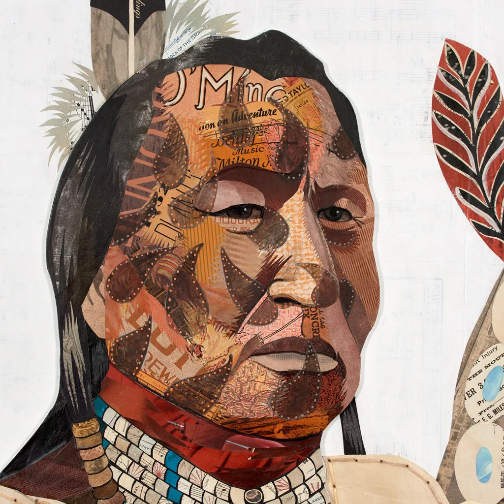 CUSTOM NATIVE AMERICAN PORTRAITS original paper collage