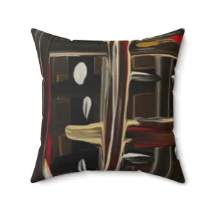 “Dark Cocoa Brushstrokes” Spun Polyester Square Pillow