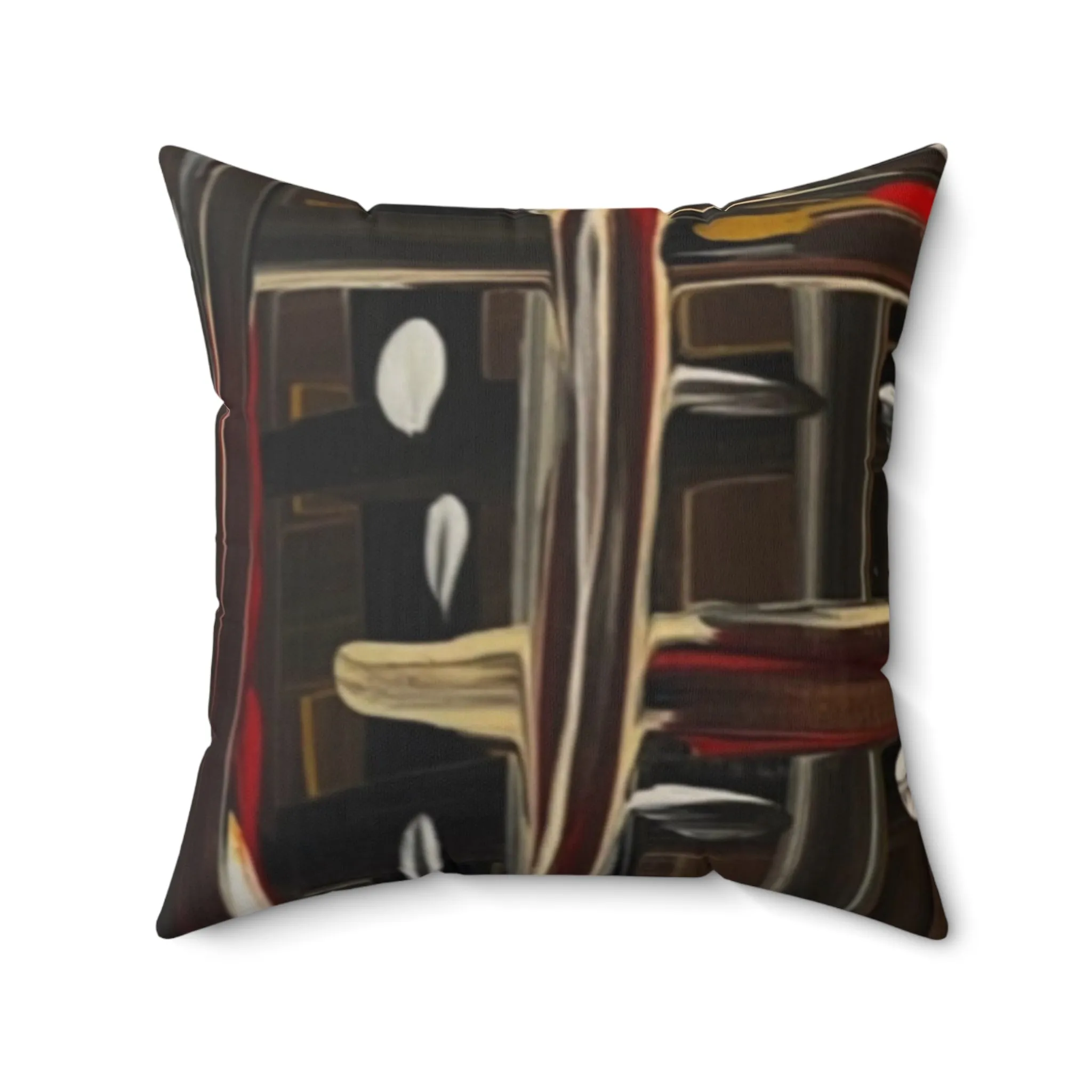 “Dark Cocoa Brushstrokes” Spun Polyester Square Pillow