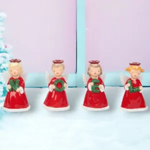 December Diamonds Retro Set of 4 Angel Choir Candle Holders