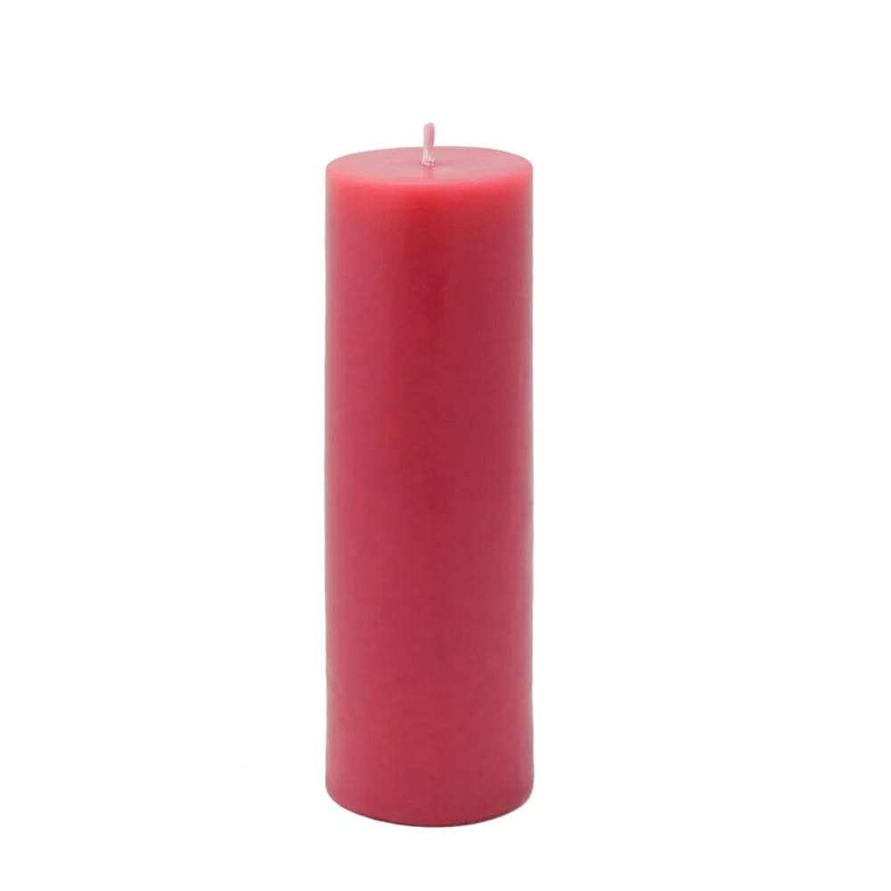 DELHI CANDLES Smokeless 2"x 8" Pillar Candles Red Unscented Set of 2 (Red)