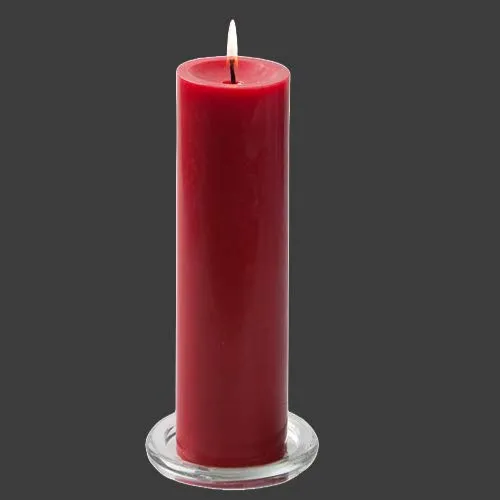 DELHI CANDLES Smokeless 2"x 8" Pillar Candles Red Unscented Set of 2 (Red)