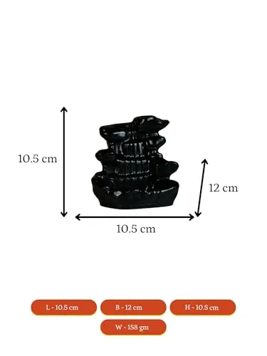 Design Smoke Fountain by Sowpeace - Beautiful Resin for Home Decor showpiece, Set of 1 Premium Resin Made Table Top Home Decor for Living Room and Gifting(10 cm,Black)