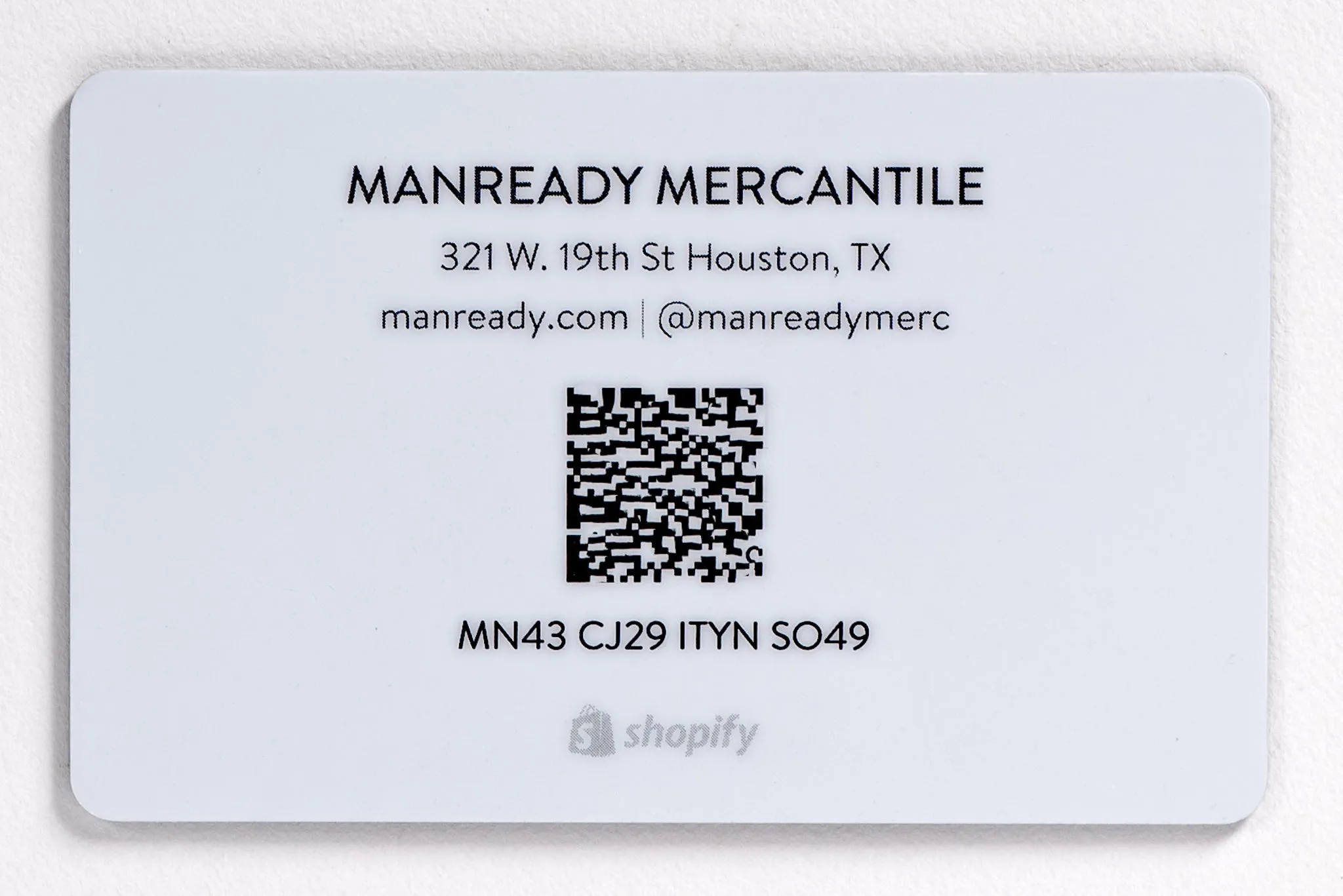 Digital Gift Card | Manready Mercantile