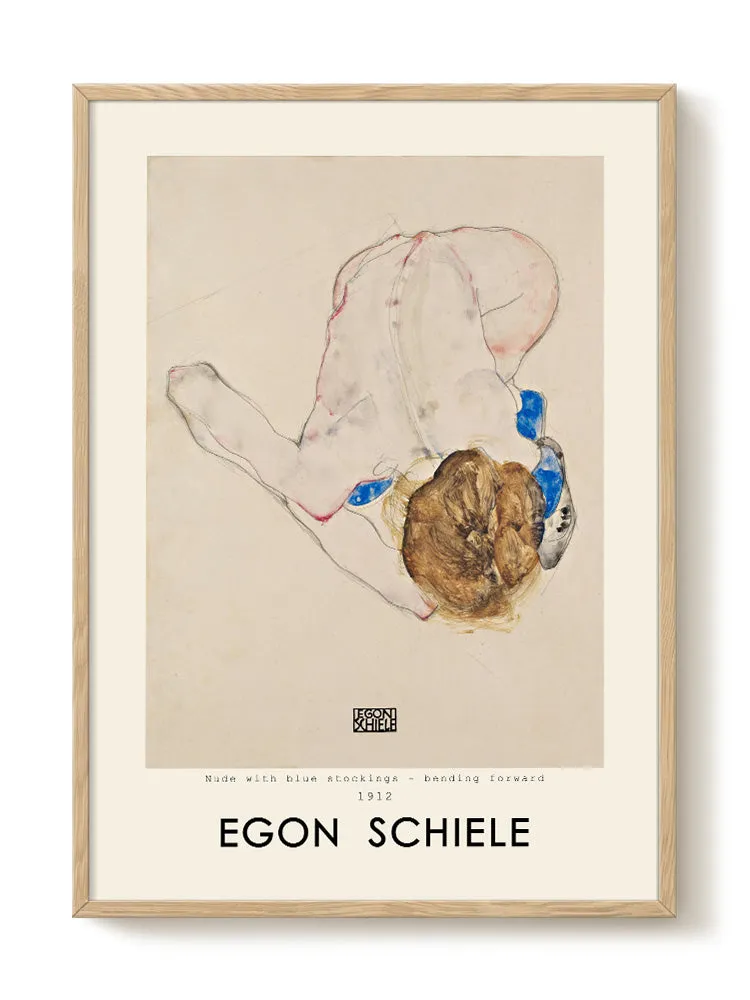 Egon Schiele - Woman with blue stockings