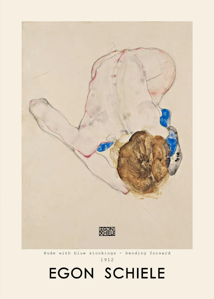 Egon Schiele - Woman with blue stockings