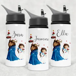 Enchanted Rose Beauty and the Beast Personalised Aluminium Straw Water Bottle 650ml