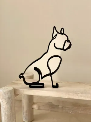 EROTNGO Minimalist French Bulldog Plastic Sculpture - Home Decor Tabletop Statue for Pets and Bookshelves