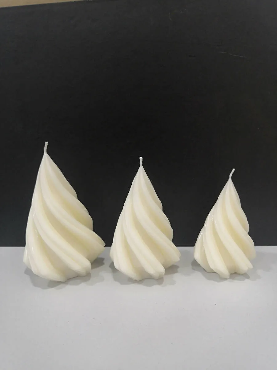 Espero Lb Handmade Spiral Tree Candle Set of 3