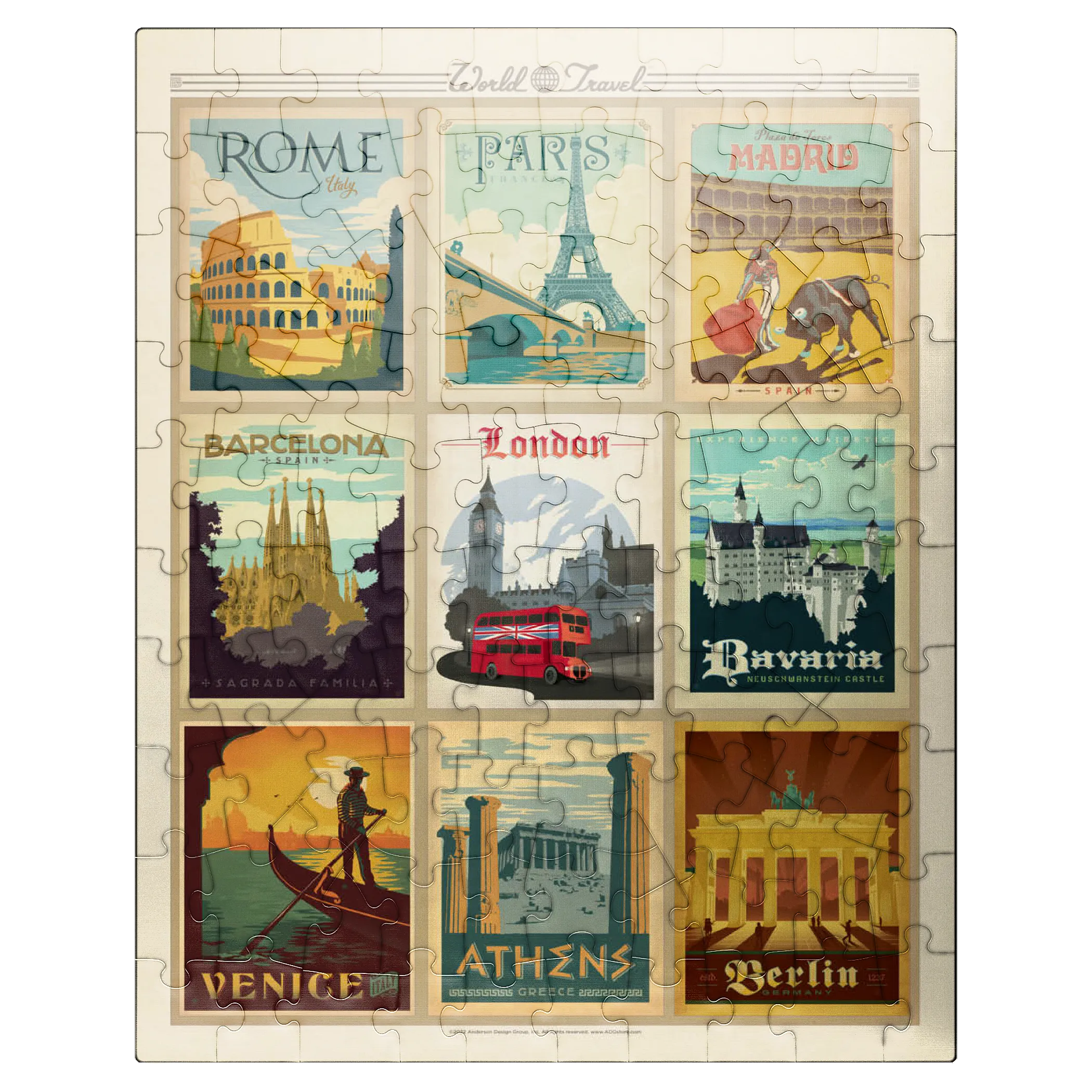 Europe Travel, Collage, Vintage poster