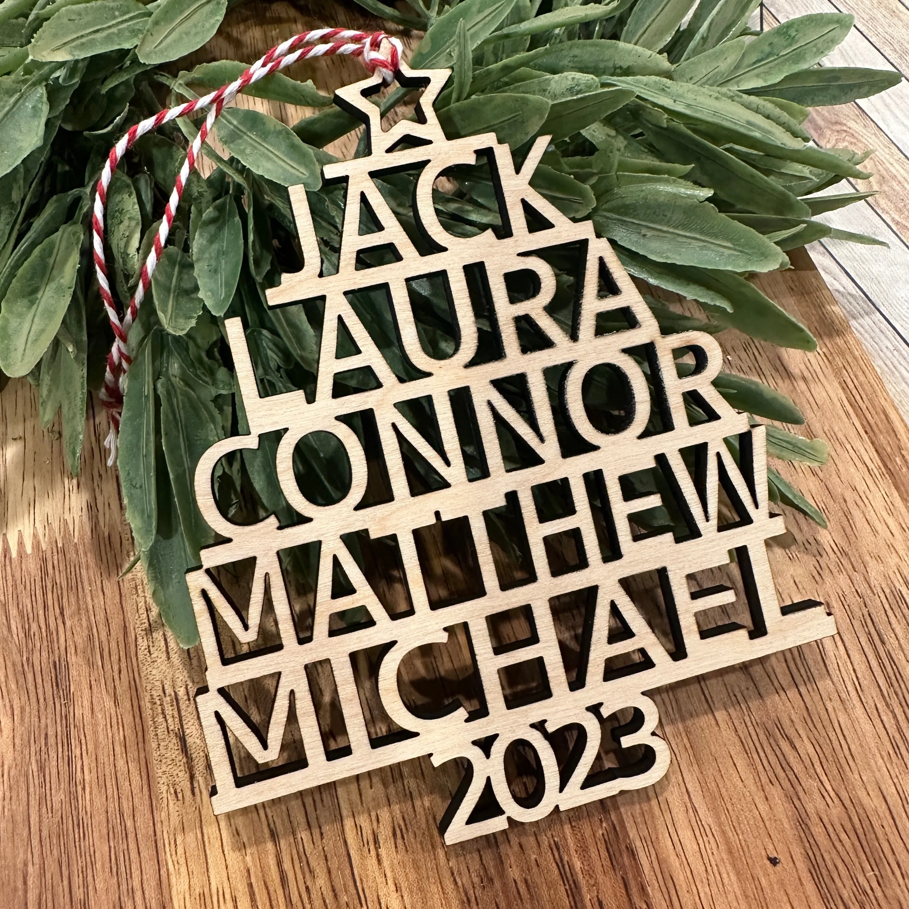 Family Christmas Tree Name Ornament