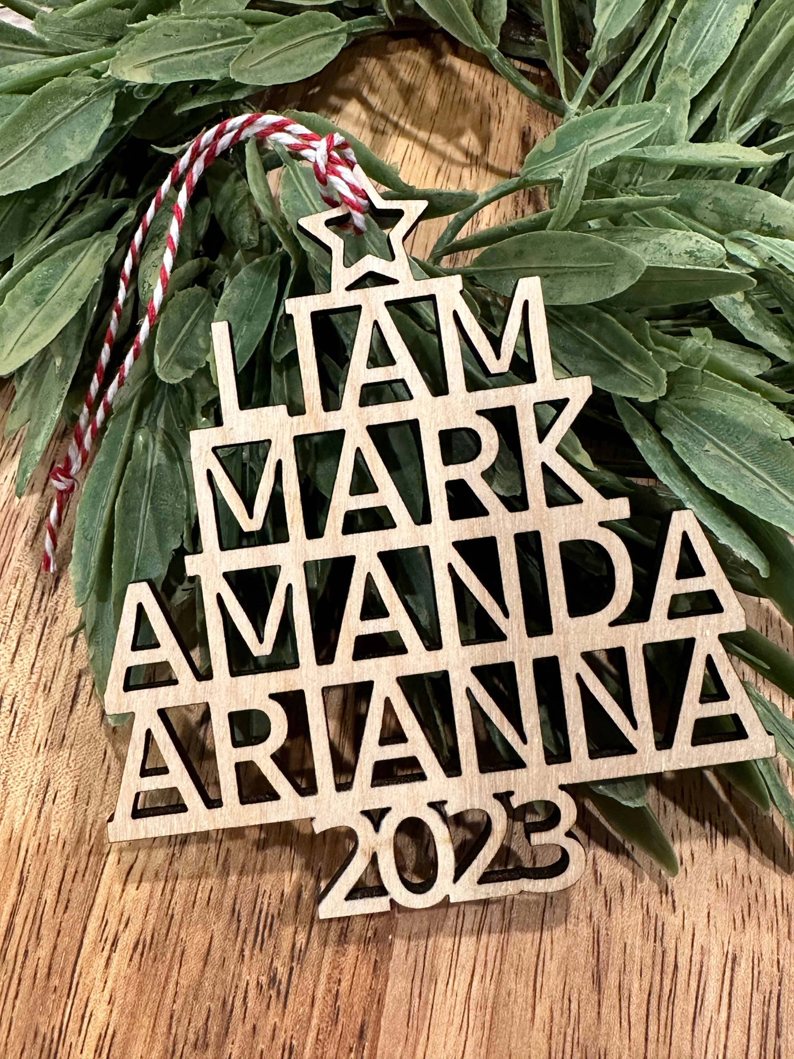 Family Christmas Tree Name Ornament