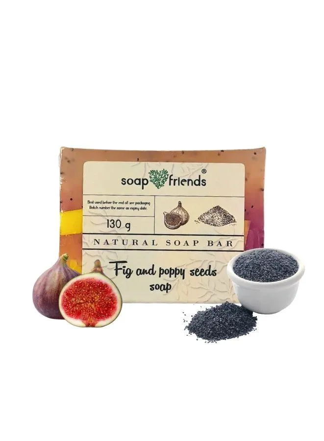 Fig and Poppy Seeds  Moisturizing Natural Soap Bar for Daily Cleansing, 130g