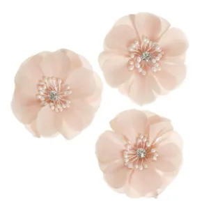 Floral Embellishment: Coral, 2.25 Inches, 3 Pieces