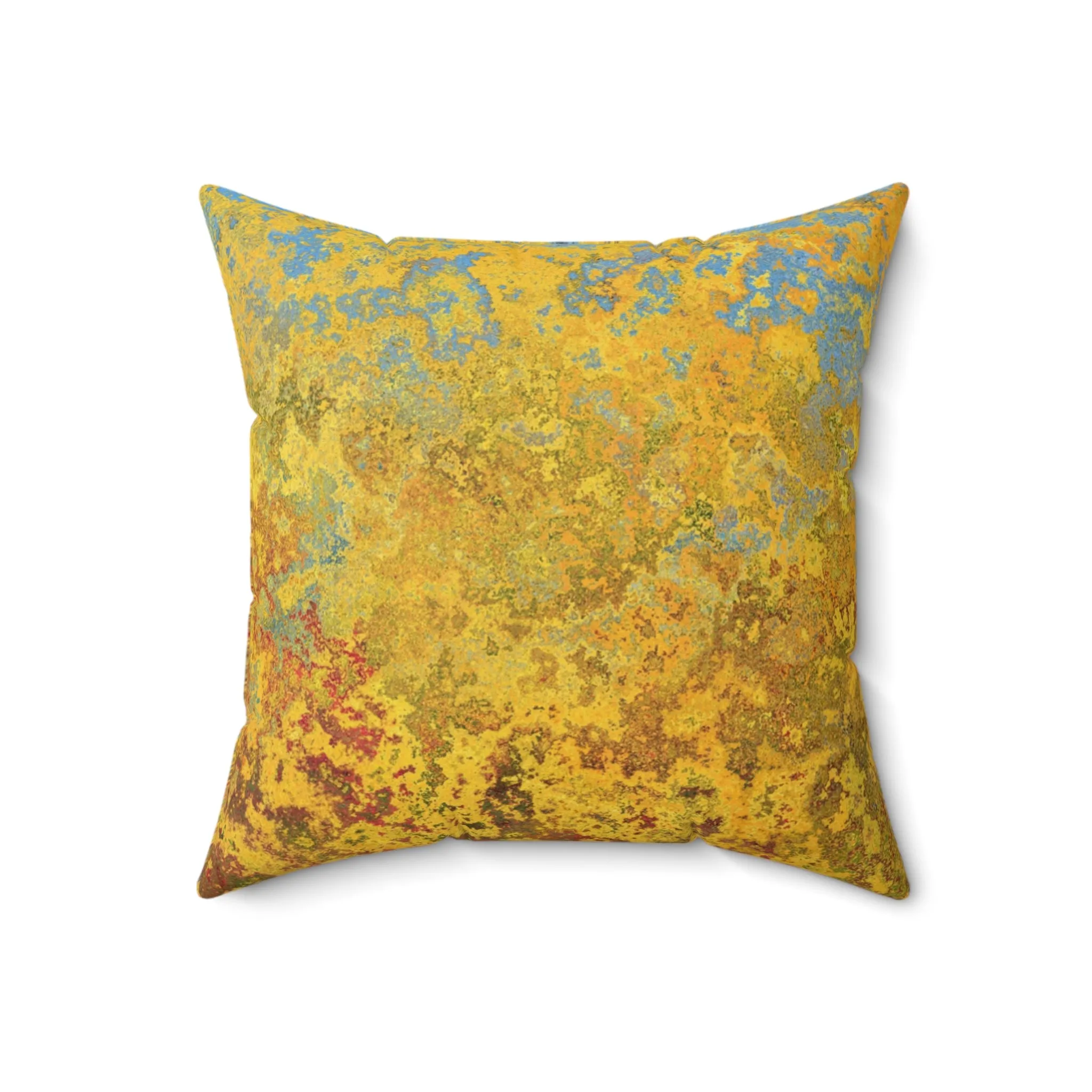 Gold and blue spots - Inovax Spun Polyester Square Pillow