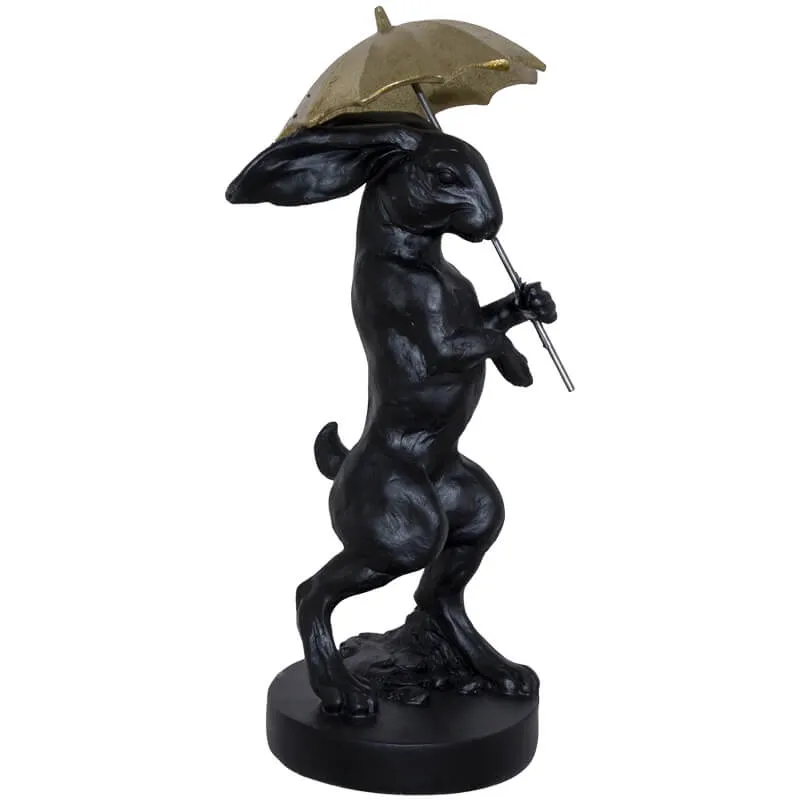 Gold Umbrella Black Rabbit (29 cm)