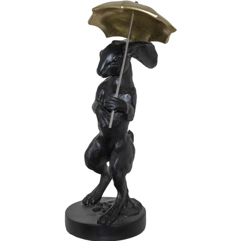 Gold Umbrella Black Rabbit (29 cm)