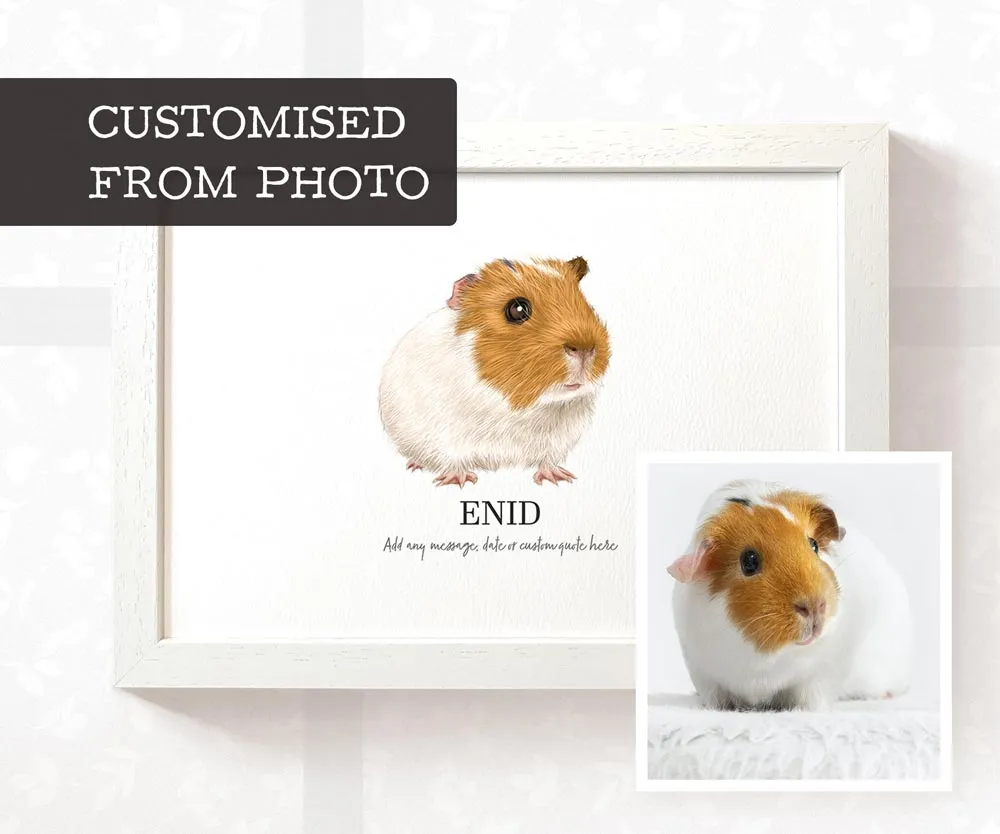 Guinea Pig Pet Print - Personalised Colour From Photo