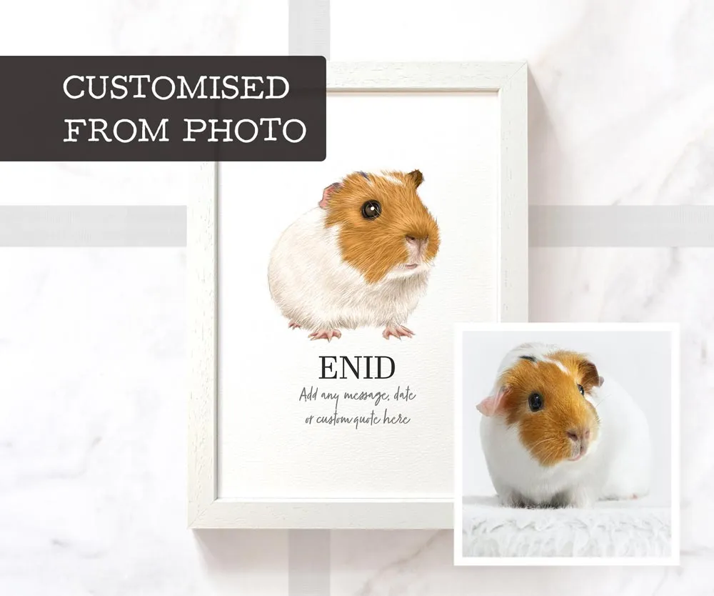 Guinea Pig Pet Print - Personalised Colour From Photo