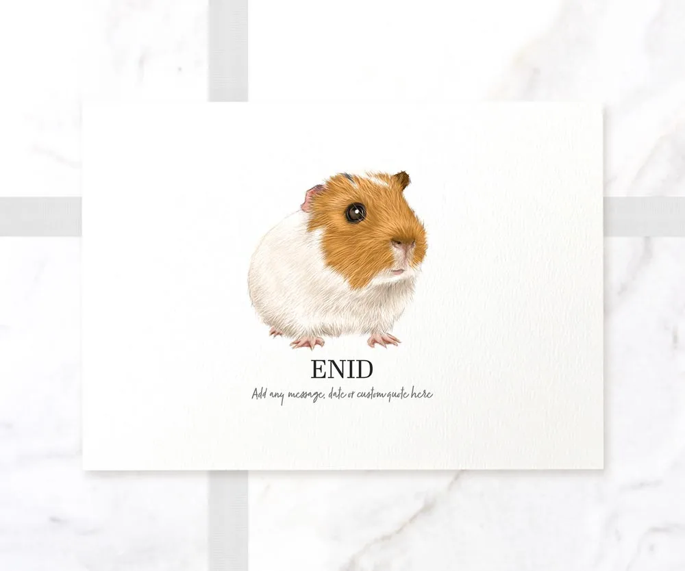 Guinea Pig Pet Print - Personalised Colour From Photo