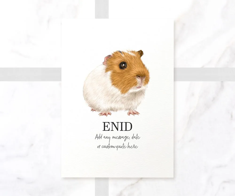 Guinea Pig Pet Print - Personalised Colour From Photo