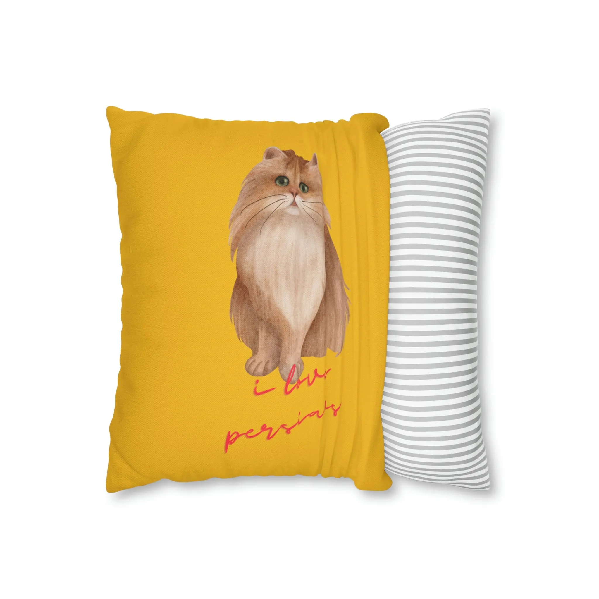 I love Persians Cat POD Spun Polyester Square Pillow Case