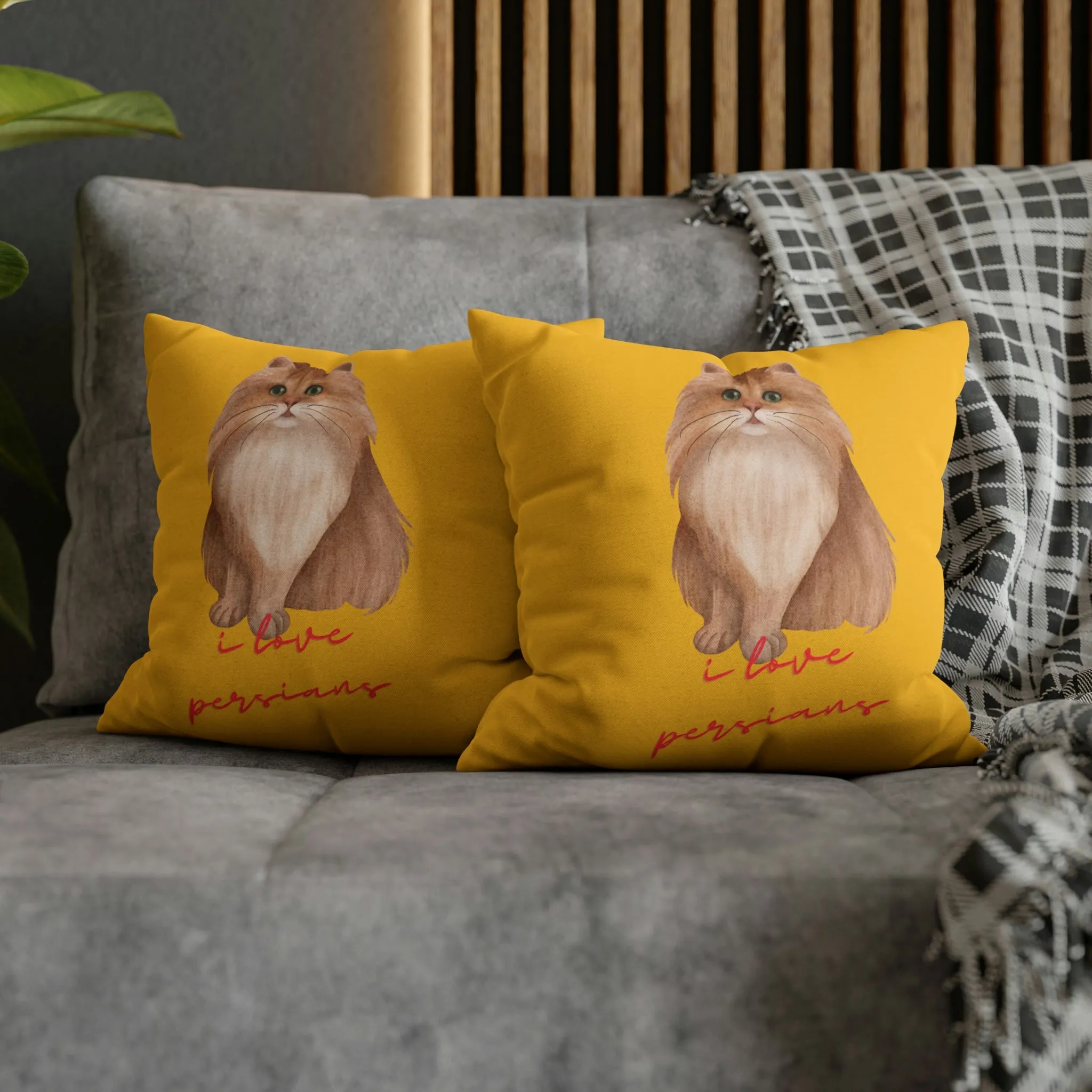 I love Persians Cat POD Spun Polyester Square Pillow Case