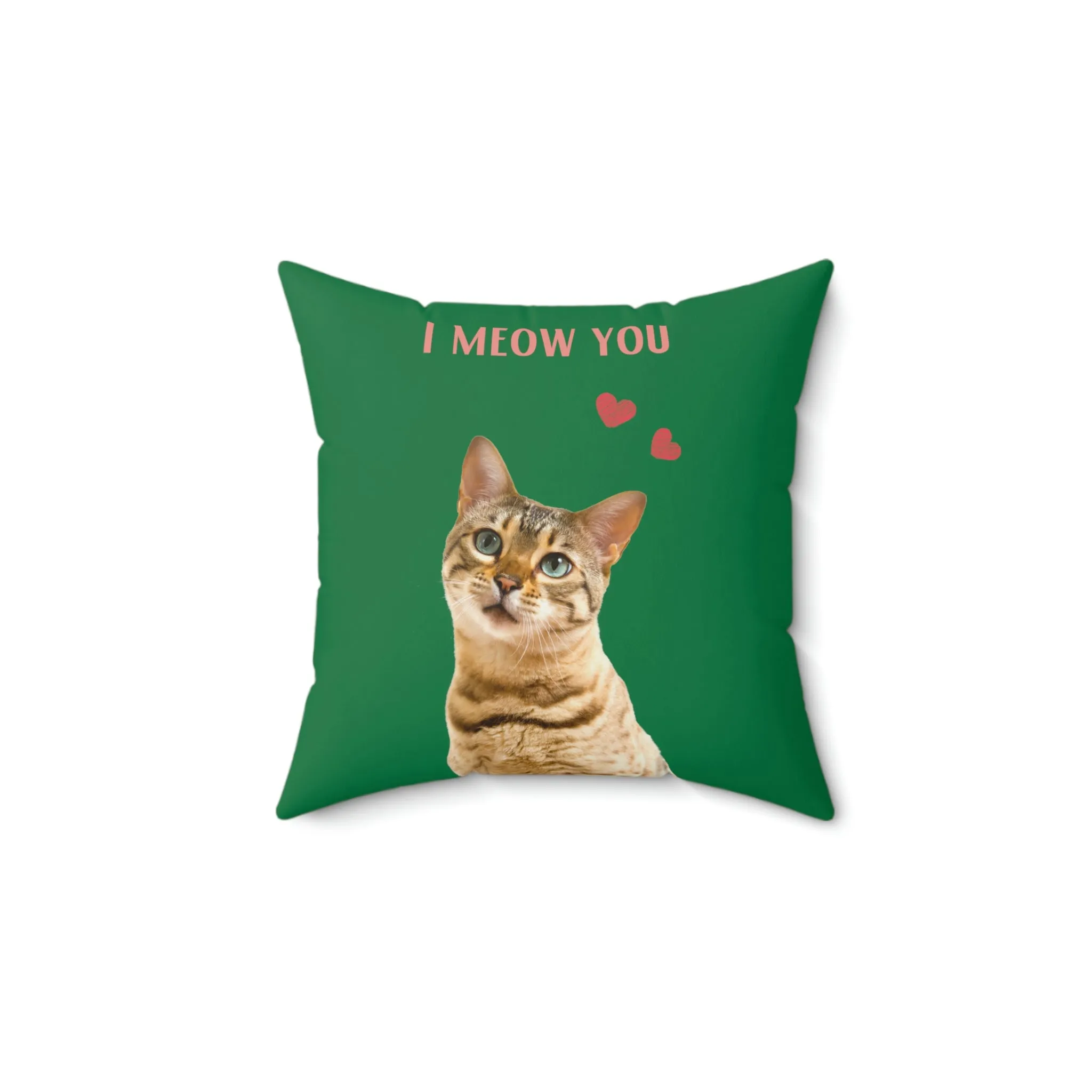 I Meow You Cat POD Faux Suede Square Pillow