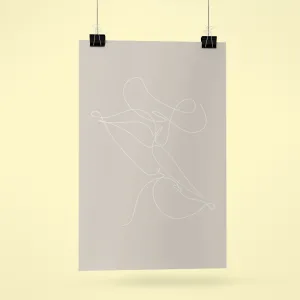 Kissing Outline Abstract Art Poster