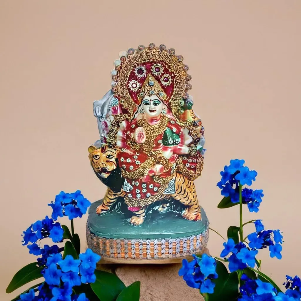 Majestic Maa Durga Murti, Artistic Stone Statue for Puja and Gifting, Home Decor