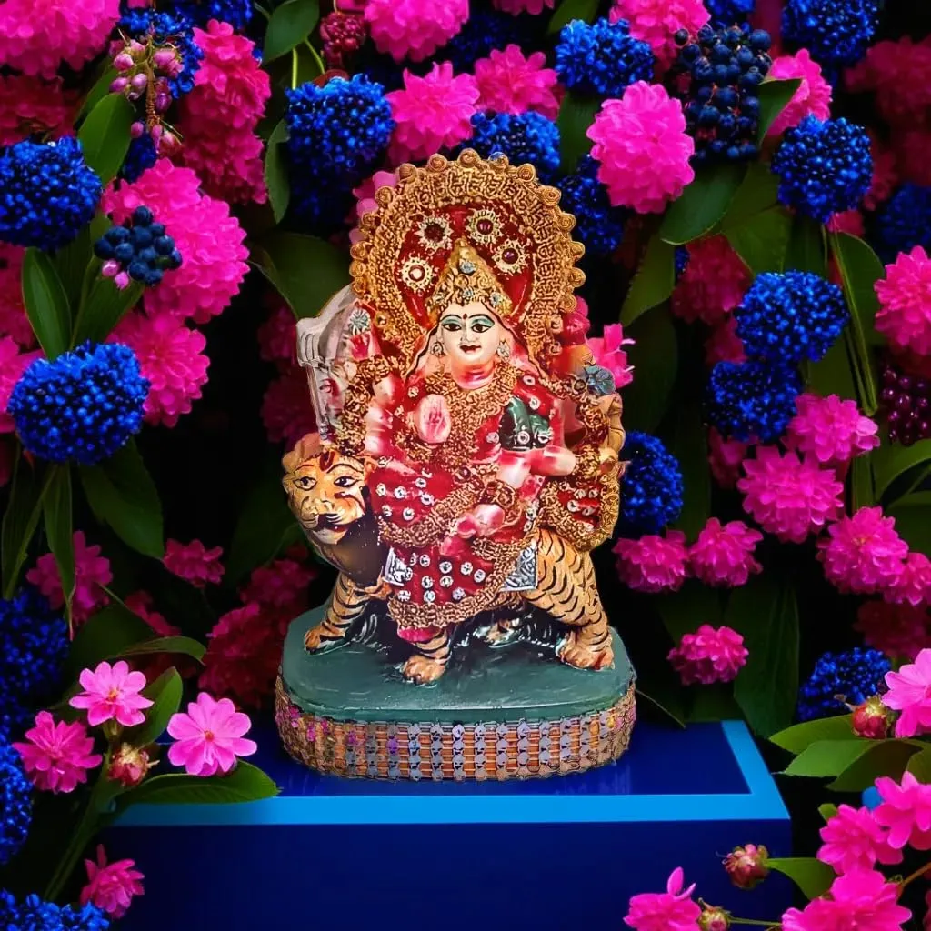 Majestic Maa Durga Murti, Artistic Stone Statue for Puja and Gifting, Home Decor