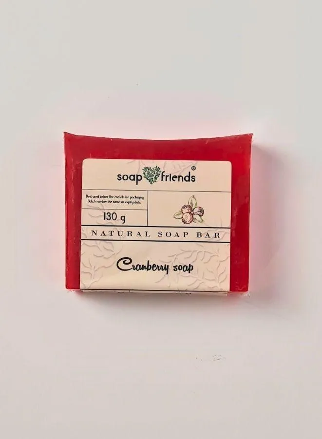 Natural Cranberry 130g Soap Bar for Daily Moisture and Delicate Cleansing | Soap&Friends