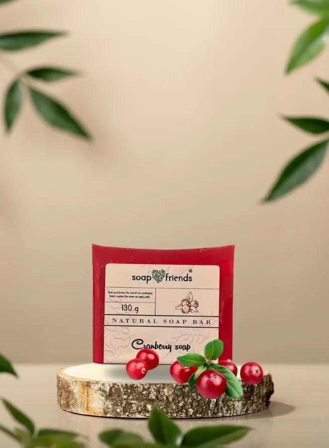 Natural Cranberry 130g Soap Bar for Daily Moisture and Delicate Cleansing | Soap&Friends