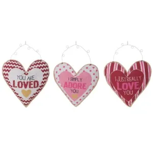 Painted Burlap Heart Hanging Decor